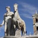 Staue de Pollux sur la Place du Capitole à Rome