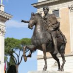 La Statue équestre de Marc-Aurèle place du Capitole à Rome