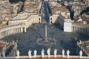 Foto della Piazza di San Pietro vista dalla cupola