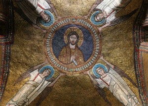 Mosaics inside the basilica of Saint Praxedes in Rome