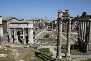 Vue sur le Forum romain de Rome depuis le Tabularium