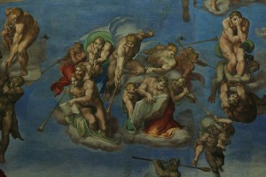 Dettaglio del Giudizio Universale di Michelangelo