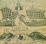 Mosaiques des dauphins, Place des Corporations, Ostie