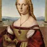 Photo de la toile de la Femme à la Licorne de Raphaël