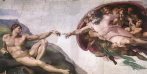 Photo of the The Creation of Adam by Michelangelo in Sistine Chapel