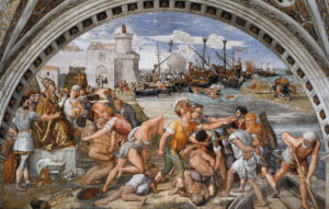 La batalla de Ostia de Raffaello