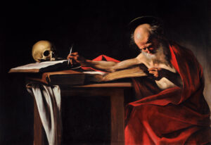Der heilige Hieronymus schreibt (Caravaggio, Rom) (1605-6)