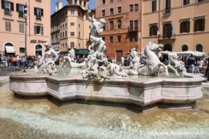 The Fountain of Neptune on Piazza Navona in Rome