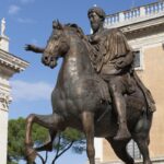 Die Reiterstatue von Marc-Aurel auf dem Kapitol in Rom
