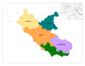 map of lazio and its provinces