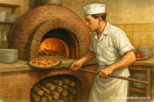 La pizza en Italia: pizzas romanas o napolitanas, margherita, marinara, cocidas en horno de leña, etc.